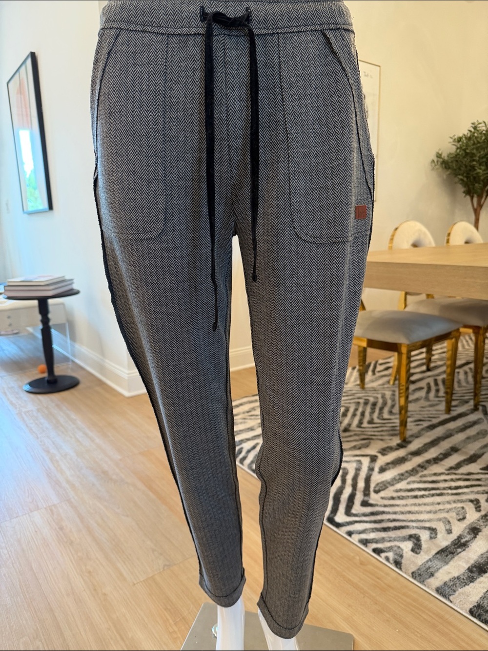 Peace Love World Black Tweed Pants